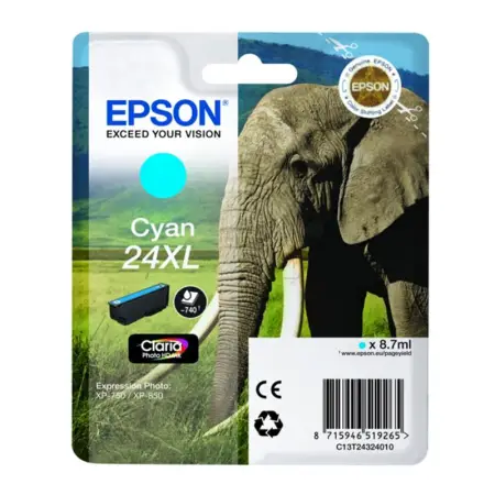 Tusz Epson T2432 XL do XP-750/850 | 8,7ml | cyan