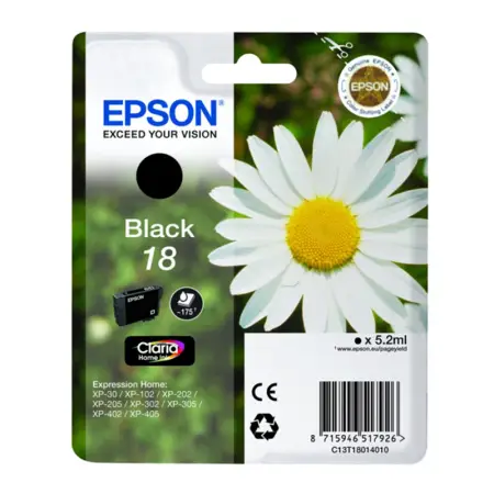 Tusz Epson T1801 do XP-102/202/302/305/402/405 | 5,2ml | black