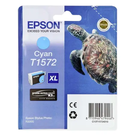 Tusz Epson T1572 do Stylus Photo R3000 | 25,9ml | cyan